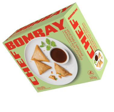 Vegetable Samosas product box.